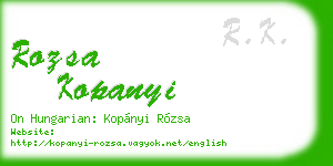 rozsa kopanyi business card
